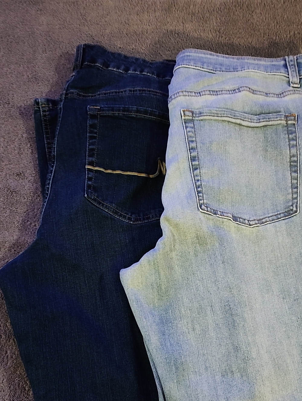 Maurices Women's Mid Rise Regular Fit Jeans - Light Blue and Dark Blue